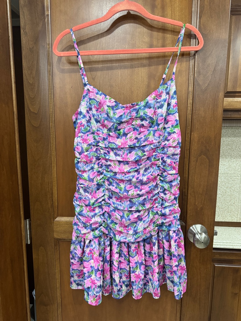 Sincerely Ours Floral Sundress In Pink, Purple, Green
